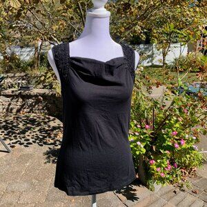 KENAR Eyelet Sleeveless Cowl Top